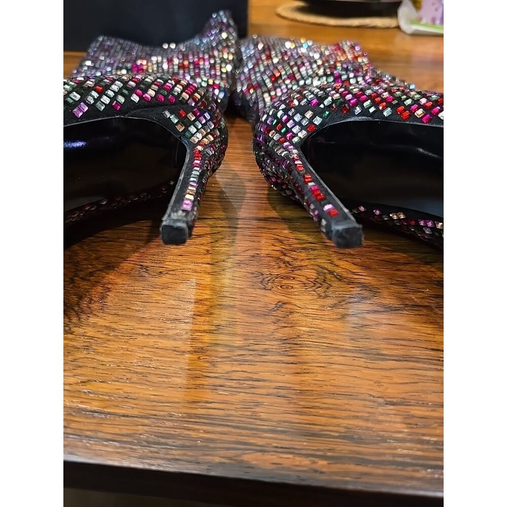 Azalea Wang Izzy-Multi Rhinestone Stiletto Heel Boot Women's Size 8 - Picture 7 of 16